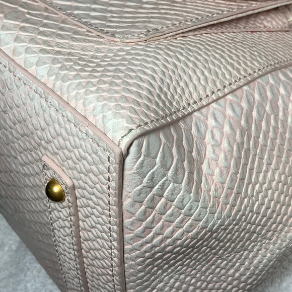 Dooney & Bourke Large Naomi Pink Snakeskin Satchel - Picture 14 of 16